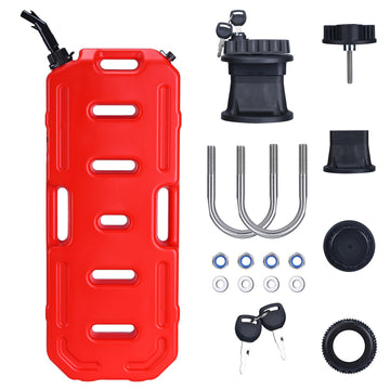 Garvee Heavy-Duty 20L Portable Gas Can for Car, Motorcycle, ATV, UTV – HDPE Fuel Tank with Locking Mounting Bracket, Key Lock, U-Bolt for 1" Tube – Off-Road, US Market, Lockable