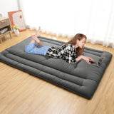 Garvee Futon Mattress Full Size, Foldable Sleeping Mattress Tatami Mattress for Adults, Roll Up Japanese Style Floor Bed Dormitory Floor Mattress for Rv Travel Camping, Dark Grey - Dark Gray