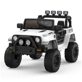 Garvee Ride - P Series: 12V Kids Ride On Truck Car w/Parent Remote Control, Spring Suspension, Led Lights,3 Speed Adjustable, Kids Gift for Boys and Girls - White - White