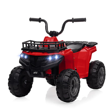 Garvee Ride - P Series: 12V Kids Ride On Electric Quad ATV, Ride Car Toy with Bluetooth Audio,High/Low Speed, LED Headlights, Battery Indicator & Radio Orange - Red