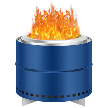 Garvee 20 Inch Portable Smokeless Firepit with Stand, Bonfire Wood Burning Fire Pit for Camping & Picnic Outside, Stainless Steel Large Fire Pit with Carry Bag, Split Structure