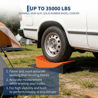 Garvee 13PCS RV Leveling Kit with Axle Levelers & Stabilizer Pads, Heavy-Duty Plastic, Hitch Stand, Wheel Chocks, Jack Chock, Precision Levels, Storage Bag for Travel Trailers