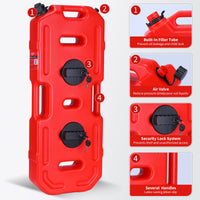 Garvee Heavy-Duty 20L Portable Gas Can for Car, Motorcycle, ATV, UTV – HDPE Fuel Tank with Locking Mounting Bracket, Key Lock, U-Bolt for 1" Tube – Off-Road, US Market, Lockable