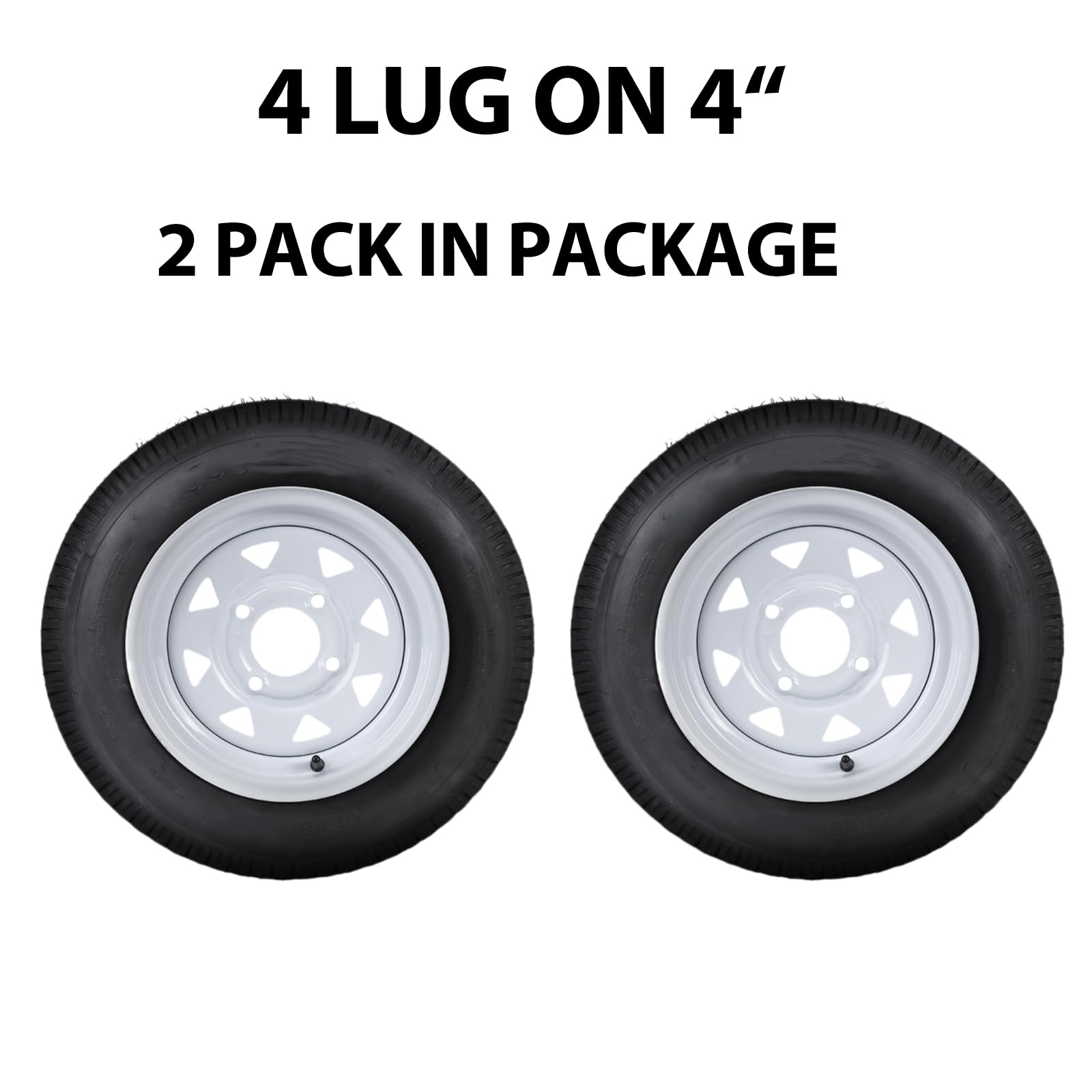 Garvee 4.80-8 Trailer Tires, 2 Pack, Load Range C 6PLY, 8"x3.75" Rims 4 Lug on 4", Max Load 745 LBS @ 90 PSI, Durable All-Purpose Design for Utility, Cargo & Boat Trailers