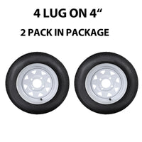 Garvee 4.80-8 Trailer Tires, 2 Pack, Load Range C 6PLY, 8"x3.75" Rims 4 Lug on 4", Max Load 745 LBS @ 90 PSI, Durable All-Purpose Design for Utility, Cargo & Boat Trailers