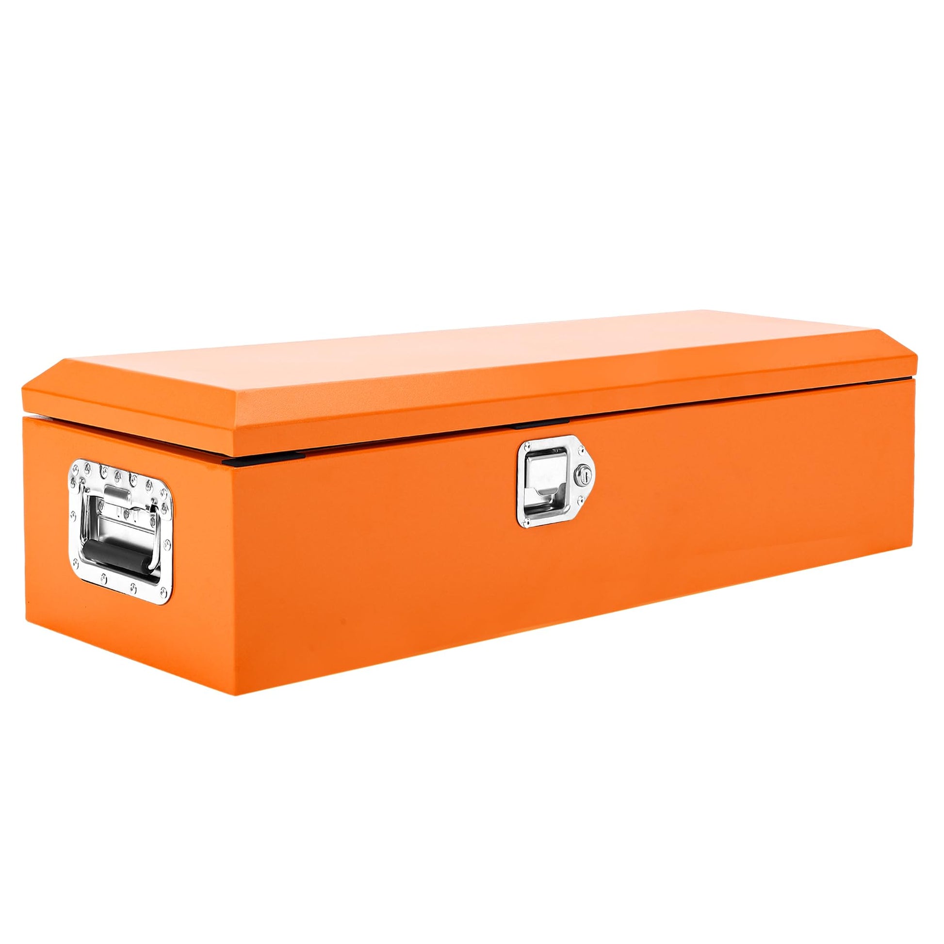 Garvee 39 Inch Steel Truck Bed Tool Box - Diamond Plate Design with Side Handles and Locking Keys, Compact Storage for Pickup Trucks, RVs, and Trailers, Orange