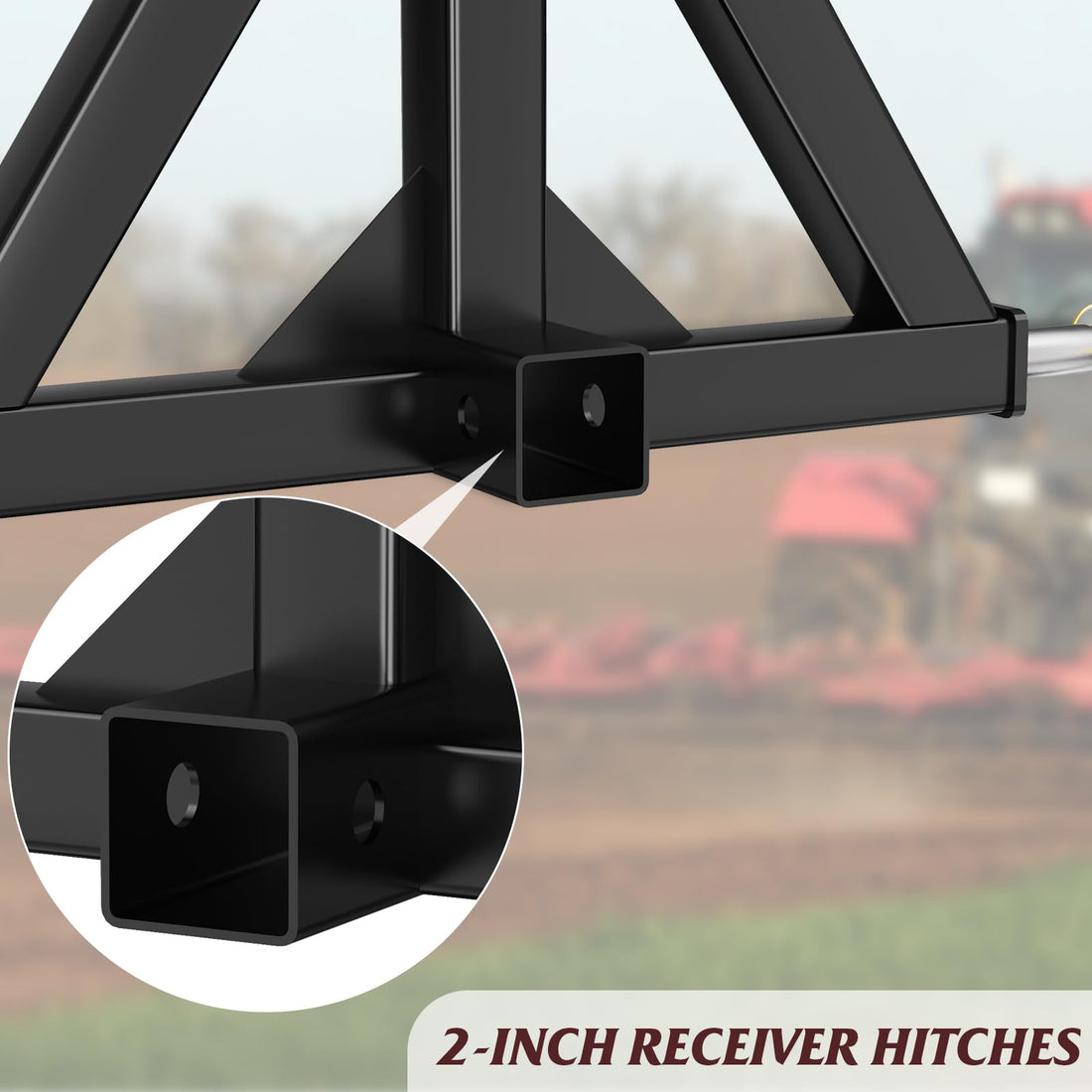 Garvee 3 Point 2" Trailer Hitch Receiver Fits Category 1 Tractor, Tow Drawbar Adapter Attachments, Quick Hitch Compatible.