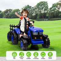 Garvee Ride - P Series: 12V Remote Control Tractor for Kids with 7-LED & Safety Belt - Blue