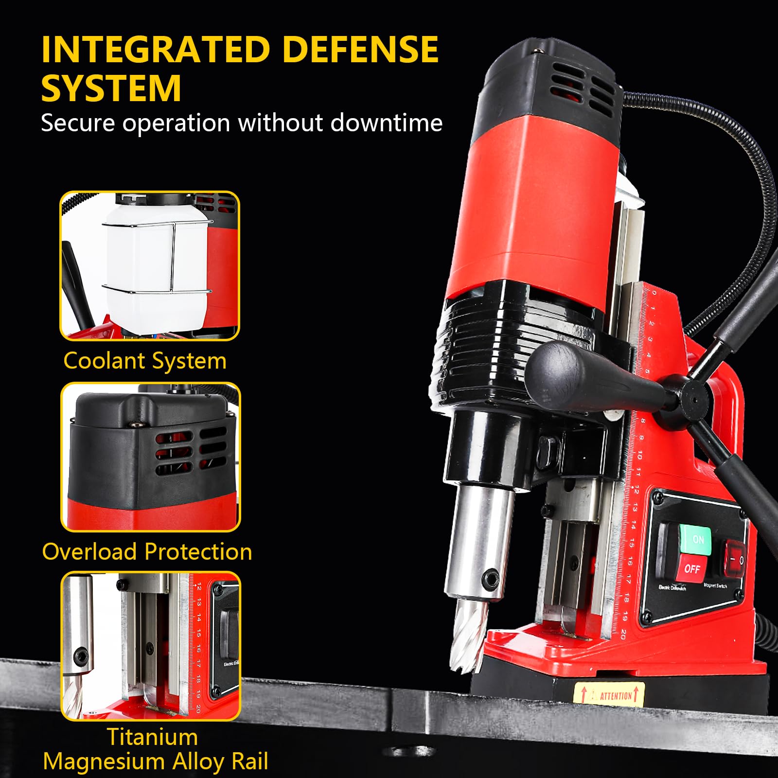 Garvee Magnetic Drill Press - 1300W 810RPM Portable Mag Drill, Magnetic Core Drilling Machine for Metal Working, Industrial Home Improvement