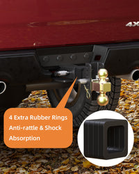 Garvee Adjustable Trailer Hitch Solid Hitch, Fits 2-Inch Receiver, 5-Inch Drop Hitch, Steel Tow Balls 2" & 2-5/16, 12,500 LBS GTW for Heavy Duty Truck, with 2 Locks