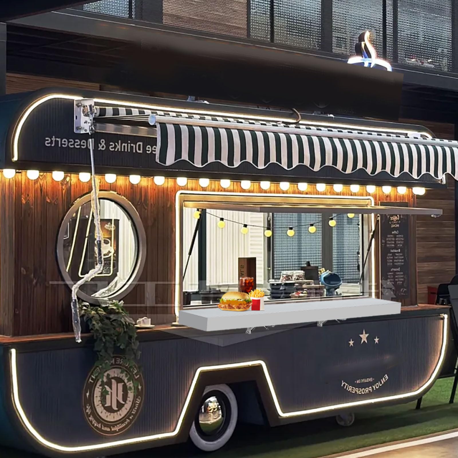 Garvee Concession Shelf 48 * 12 * 3inch - Stainless Steel Drop Down Folding Serving Food Shelf, Stand Serving for Concession Trailer Serving Window, for Food Truck, Grill Area, Restaurant, Garage