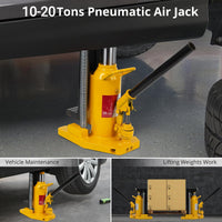 Garvee Toe Jack - 10 Ton Toe Lift, 20 Ton Top Lift, Hydraulic Jack with Manual Pump, Air Hydraulic for Machinery, Industry, Yellow