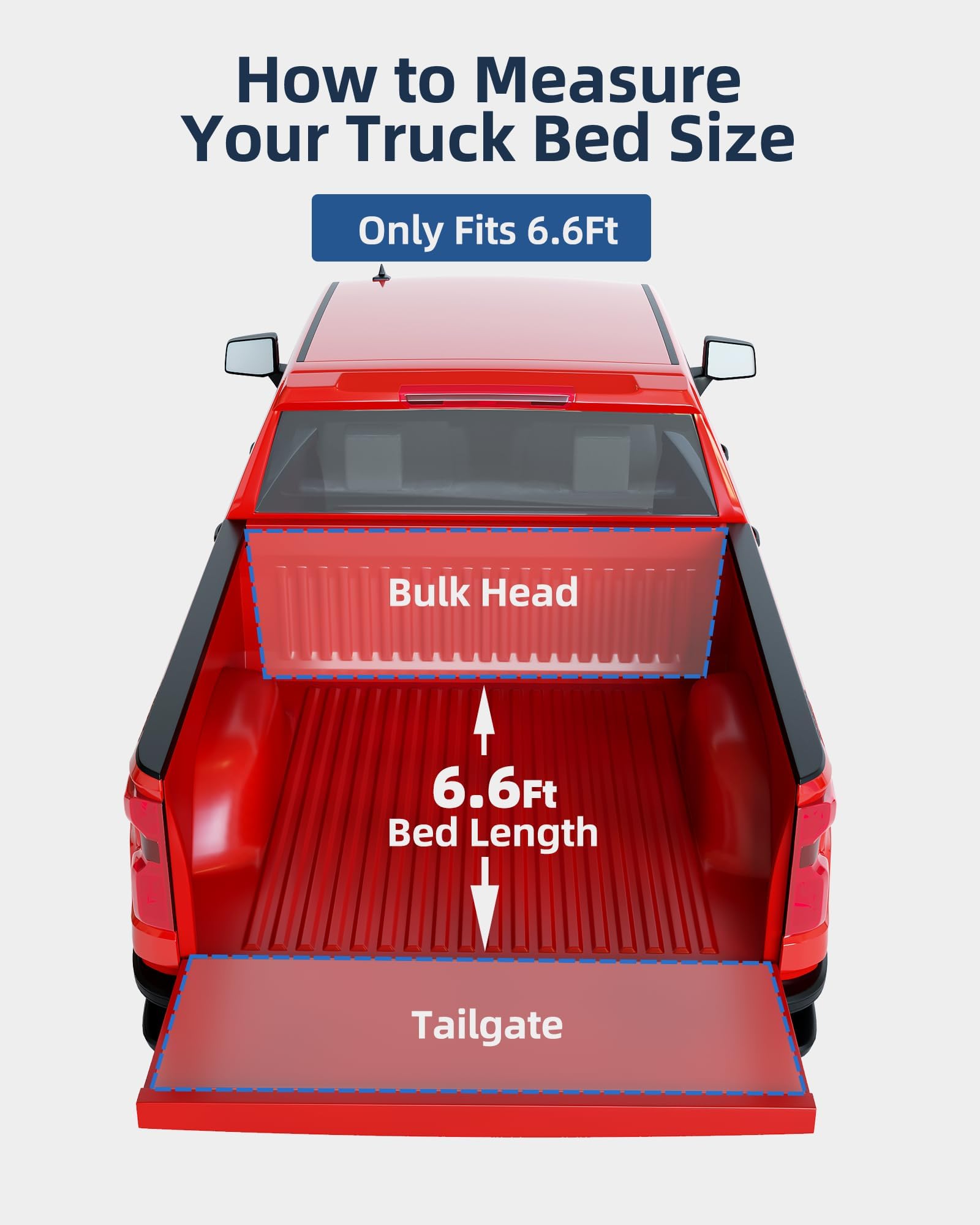 Garvee Soft Quad-Fold Tonneau Cover - Fits 2014-2018 Chevrolet Silverado/Sierra 1500 with 6.6 FT Bed, Folding Truck Bed Cover with Aluminum and PVC Construction, Black