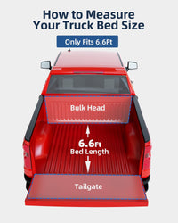 Garvee Soft Quad-Fold Tonneau Cover - Fits 2014-2018 Chevrolet Silverado/Sierra 1500 with 6.6 FT Bed, Folding Truck Bed Cover with Aluminum and PVC Construction, Black