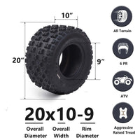 Garvee Set Of 4 ATV UTV All-Terrain Tires 23x7-10 Front 20x10-9 Rear 6-Ply Tubeless