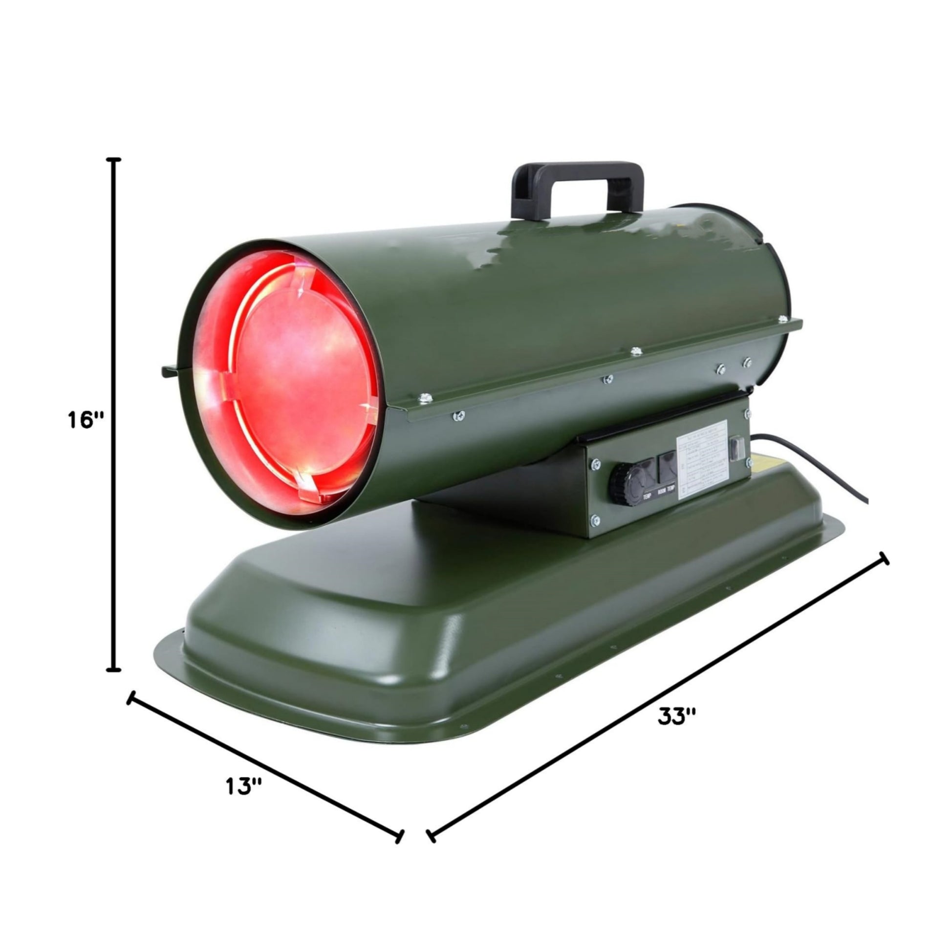 Garvee 80000 BTU Forced Air Diesel and Kerosene Heater, Thermostat Control, Portable for Outside, Jobsite, Garage, Construction, Green