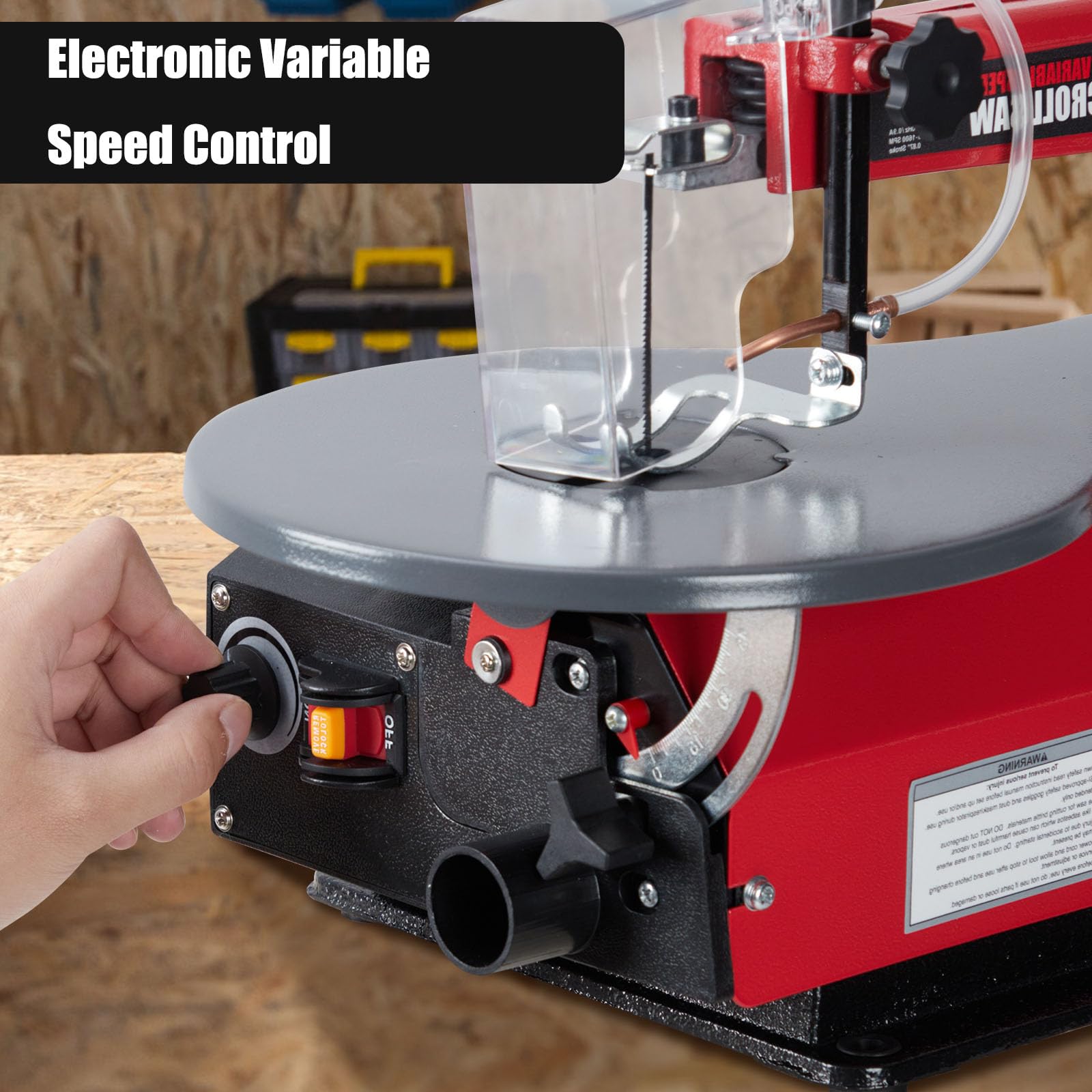 Garvee 16-Inch Variable Speed Scroll Saw, Extra-Large Adjustable Tilting Work Table and Led Work Light