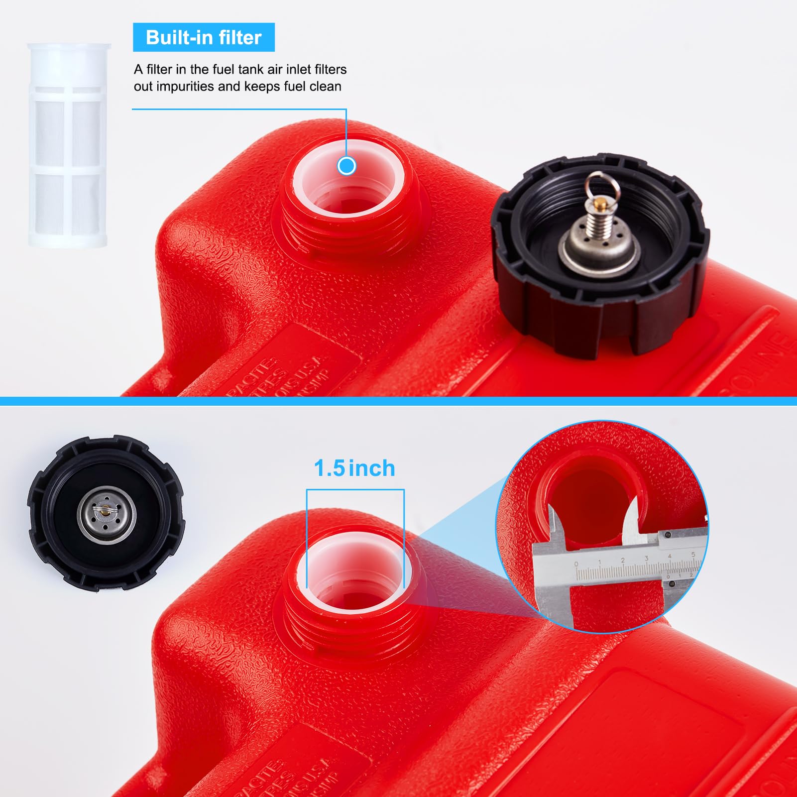 Garvee 6 Gallon Portable Fuel Tank,Easy-to-Carry Replacement Fueling Tank With Handle