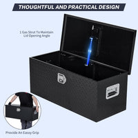 Garvee 48"X15"X15" Aluminum Truck Tool Box for Pickup Truck Bed RV Toolbox, Heavy Duty Tool Storage Box, Waterproof Storage Organizer Chest with Handle and Lock,  Black -No Sliding Box