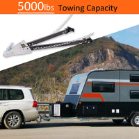 Garvee Tow Bar for Vehicles, 5000 lbs Capacity Adjustable Towing Bar with Bumper Mount, 2 Chains, and Universal Coupler for 2-Inch Ball Hitch, Fits Jeeps, Trucks, SUVs, RVs, Boats, and Trailers