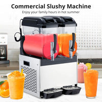 Garvee 24L Commercial Slushy Machine, 700 Watts, Self-Cleaning, Stainless Steel for Margaritas, Snow Melts, Cocktails, Homes, Coffee Shops, Restaurants