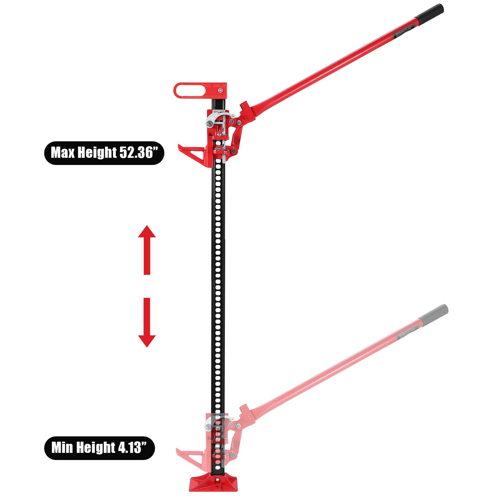 Garvee 60" High Lift Farm Jack 7000lb Capacity Ratcheting Mechanism High-Strength Steel Rust-Resistant Multi-Tool Off-Road Utility