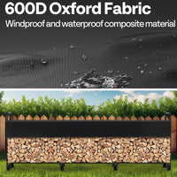 Garvee 12.5FT Outdoor Firewood Rack with Waterproof Cover – Heavy Duty 3/4 Cord Log Holder for Fireplace, Patio & Indoor/Outdoor Storage (150"x47"x14")