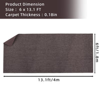 Garvee 6' × 13.1' Boat Marine Carpet,Stripe Brown Marine Carpet, Indoor/Outdoor Rug, TPR Non-Slip, Waterproof, for Patio Deck, Outdoor Use, Camping