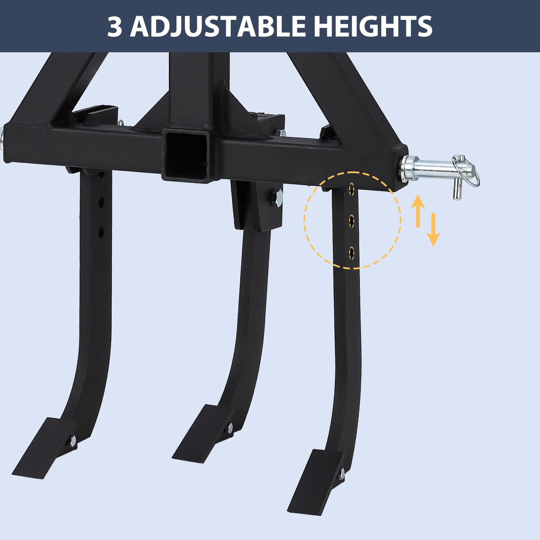 Garvee Middle Buster for CAT 0& 1, 3-Point Quick Hitch Tractors with 3 Adjustable & Replaceable Ripper Shanks, Upgraded Heavy Duty Steel Furrowing Plow