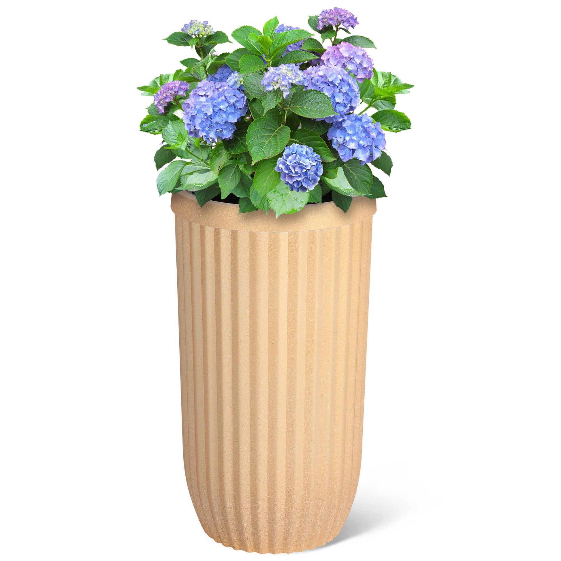 plant pot leveler Garvee 31" Tall Gold Planter with Water Level Monitor, Self-Watering System & Wheels