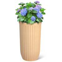 Garvee 31" Tall Gold Planter with Water Level Monitor, Self-Watering System & Wheels - Medium Flower Pot for Living Room, Office, Patio & Garden