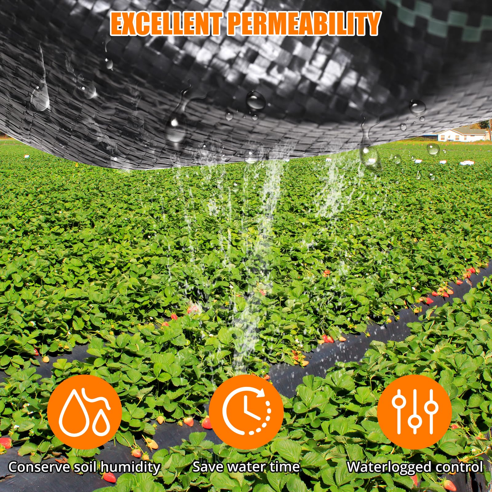 3.2oz 6.5*300ft Premium Landscape Fabric, Weed Block Pro - GARVEE