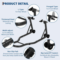 Garvee Motorcycle Stand Lift 900Lbs Capacity Adjustable Front & Rear Combo Steel Frame Powder-Coated Durable Universal Fit Maintenance Use