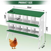 Garvee 8 Compartments Metal Chicken Nesting Boxes, Nesting Boxes with Metal Legs, Chicken Laying Box with Roll Out Egg Collection with Vented Holes