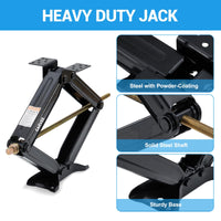 Garvee 7500 lbs RV Scissor Jacks, 24" Heavy-Duty Leveling Stabilizers with Crank Handle, 4"-24" Adjustable Height, Powder-Coated Steel Base for Travel Trailers, RVs, and Campers, 2 Pack