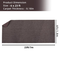 Garvee 6FT x 23FT Stripe Brown Marine Carpet, Waterproof Indoor/Outdoor Rug with TPR Non-Slip Backing for Boat, Patio Deck, Camping, and Outdoor Use
