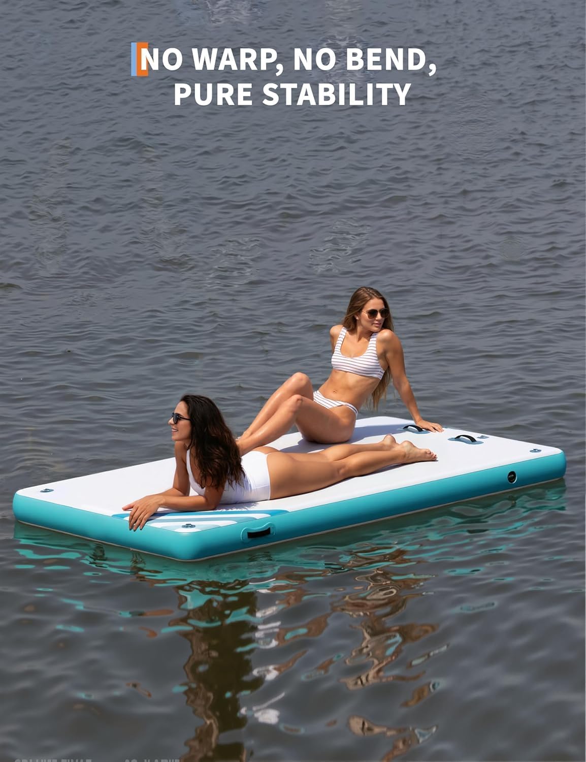 Garvee Inflatable Floating Dock Platform with Non-Slip Surface and Detachable Ladder, Marine-Grade PVC, Portable Carrying Bag, Multiple Sizes, Lake and Water Fun