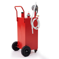 Garvee 40 Gallon Gas Caddy Portable Fuel Tank with 2-Way Rotary Pump & Wheels Polyethylene UV-Resistant Manual Nozzle for Cars & Boats