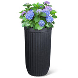 Garvee 31" Tall Black Planter with Water Level Monitor, Self-Watering System & Wheels - Medium Flower Pot for Living Room, Office, Patio & Garden - Black