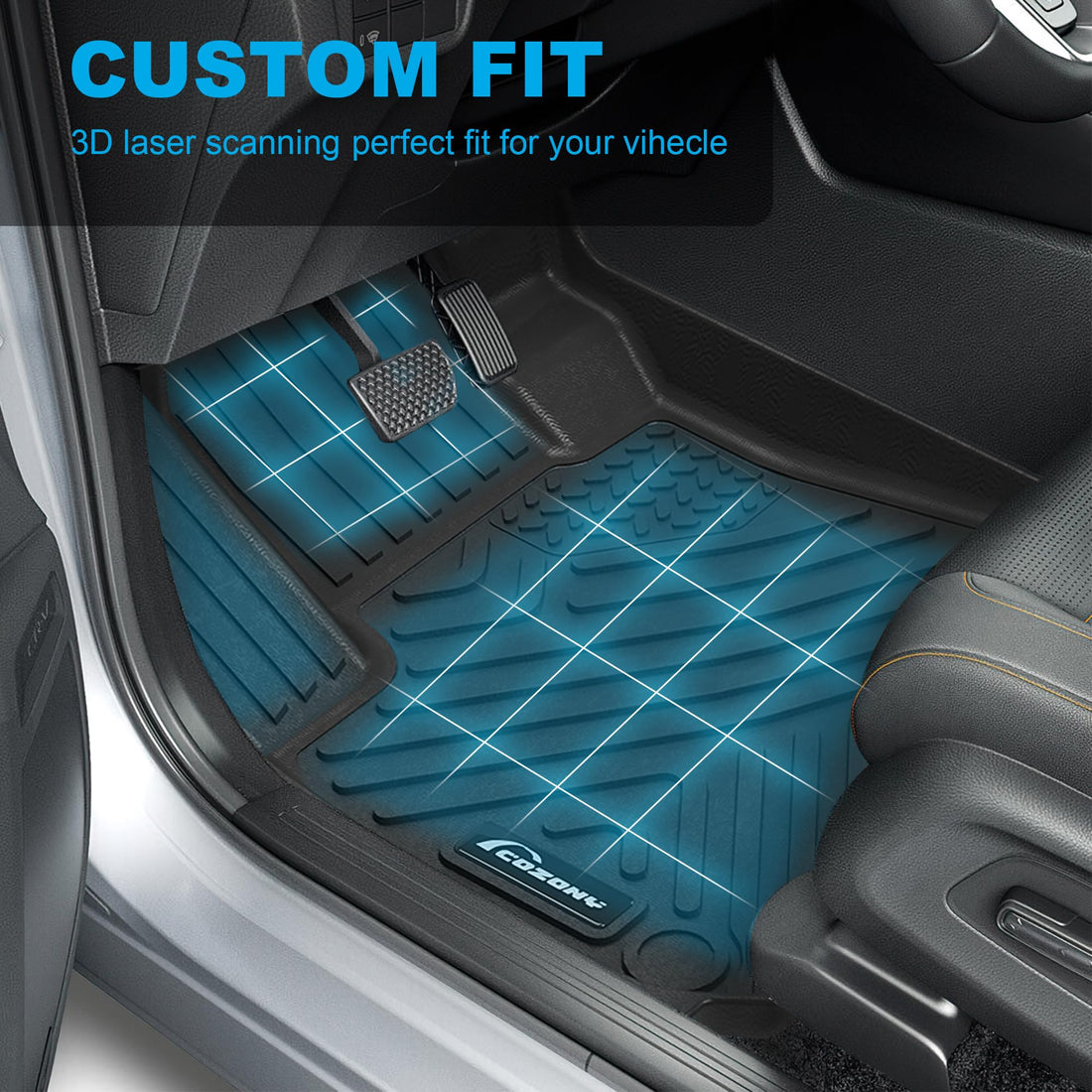Garvee Floor Mats Compatible with CR-V 2023-2025 Accessories, All-Weather Protection Waterproof Custom Fit Floor Liners, Odorless TPE 1st/2nd Row Floor Mats, Black