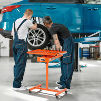 Garvee Heavy Duty Rolling Work Table, Adjustable Height Mobile Workbench, 35-45 Inch Steel Frame, for Garage, Repair Shops & DIY, Orange