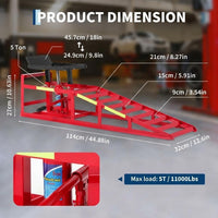 Garvee 5-Ton Hydraulic Car Ramps - Heavy-Duty Vehicle Lift with Reflective Strips for Night Use, Adjustable Height from 9.8" to 15", Portable Auto Service Ramps for Oil Changes and Truck Maintenance in Garage