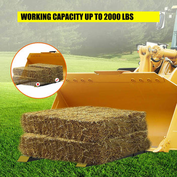 Garvee 60" 1500lbs Clamp on Pallet Forks, Heavy Duty Fork Rack for Loader Bucket Skid Steer Tractor Without Stabilizer Bar