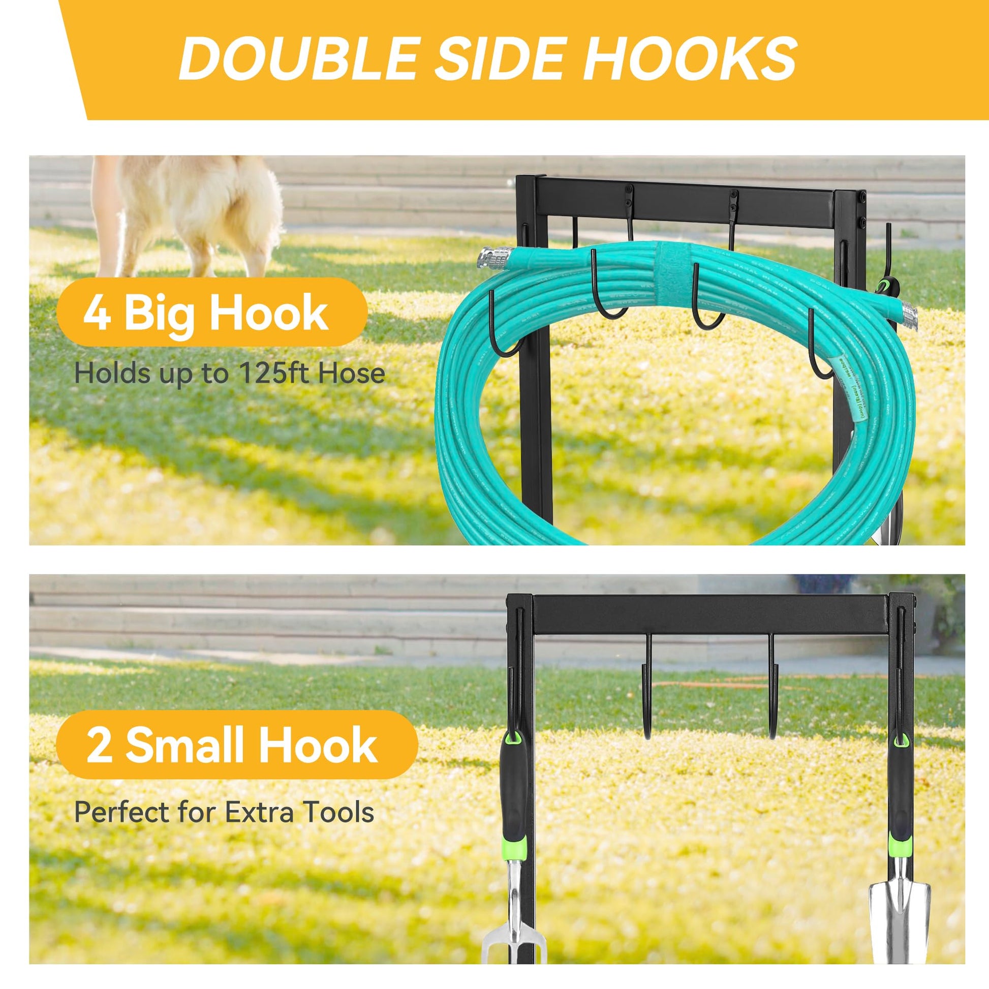 Garden Hose Holder Water Hose Holder with 6 Hooks - GARVEE