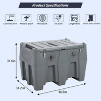 Garvee 128 Gallon Portable Fuel Tank with Pump - 10GPM High-Flow 12V DC Self-Priming Fuel Transfer Pump, 13.1ft Hose, and Auto Fueling Nozzle for Gasoline & Diesel, Grey