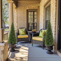 Garvee Artificial Cedar Topiary Trees for Home Decor 3ft(2pcs) Fake Cypress Trees Potted Faux Evergreen Plants for Outdoor Indoor Front Porch Garden Set of 2