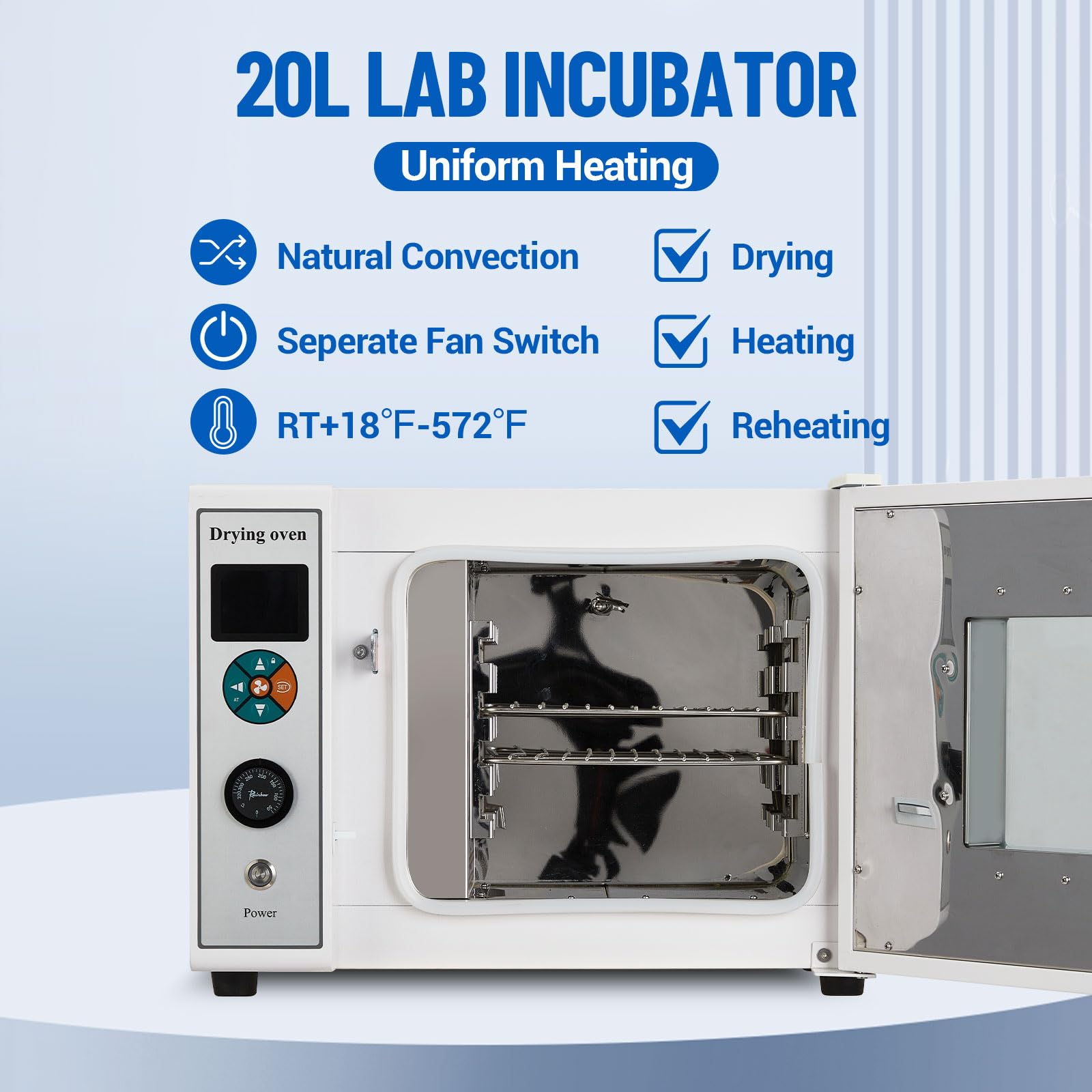 Garvee Lab Incubator - 600W, Intelligent Control, Temp Controller, Timing