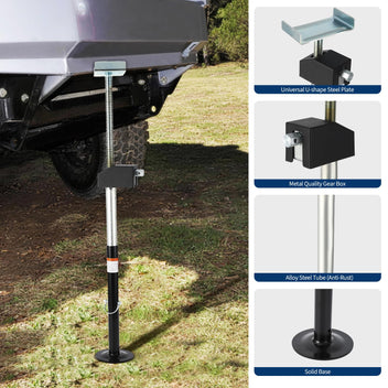Garvee 6 Pack RV Slide Out Support Jacks, Each Supports 5000 lbs, Adjustable Height from 21.06" to 49", Heavy-Duty Steel RV Stabilizer Jacks for Camper, Black