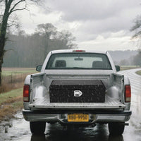 Garvee 39 Inch Steel Truck Bed Tool Box - Diamond Plate Design with Side Handles and Locking Keys, Compact and Durable Storage for Pickup Trucks, RVs, and Trailers, Black