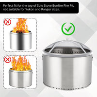 Garvee Fire Pit Spark Screen Cover for Campfires - Easy Lift Stainless Steel, Mesh Protector, Guide Rod Included, Outdoor Patio & Backyard Accessory, Silver，18 * 18 * 5inch